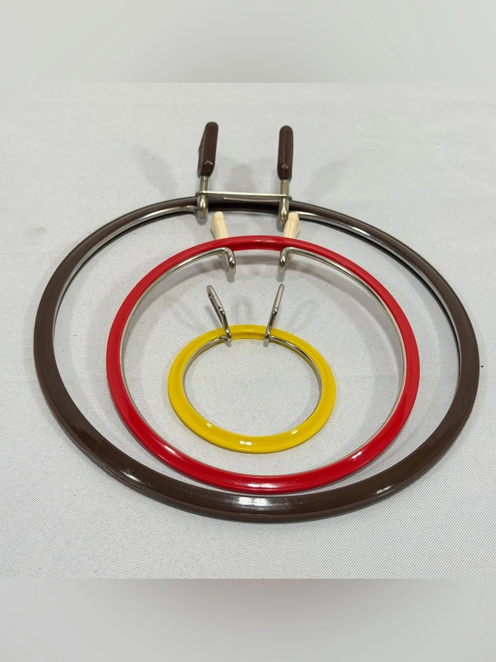 Embroidery Hoop Metal Spring Tension Ring & Frame Cross Stitch Various Lot of 3